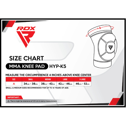 RDX - K5 Padded Knee Guards - Black/Medium